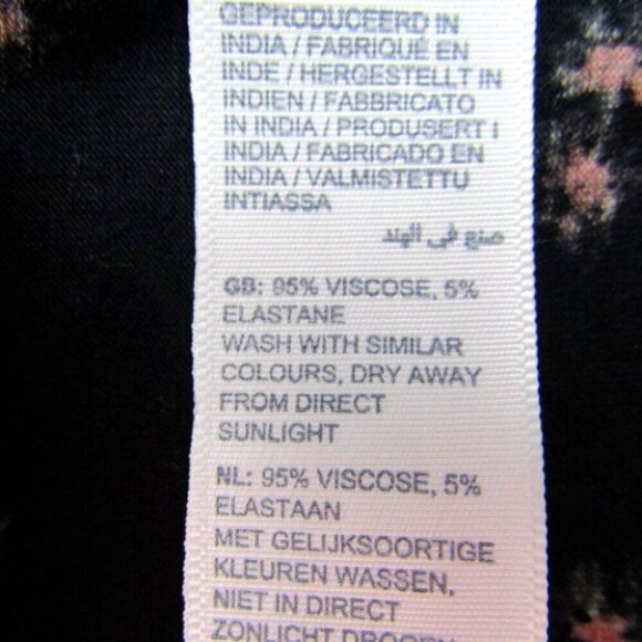 Fat Face Black Floral Tiered Dress Womens Size US 8 Long Sleeve V Neck - Picture 9 of 11